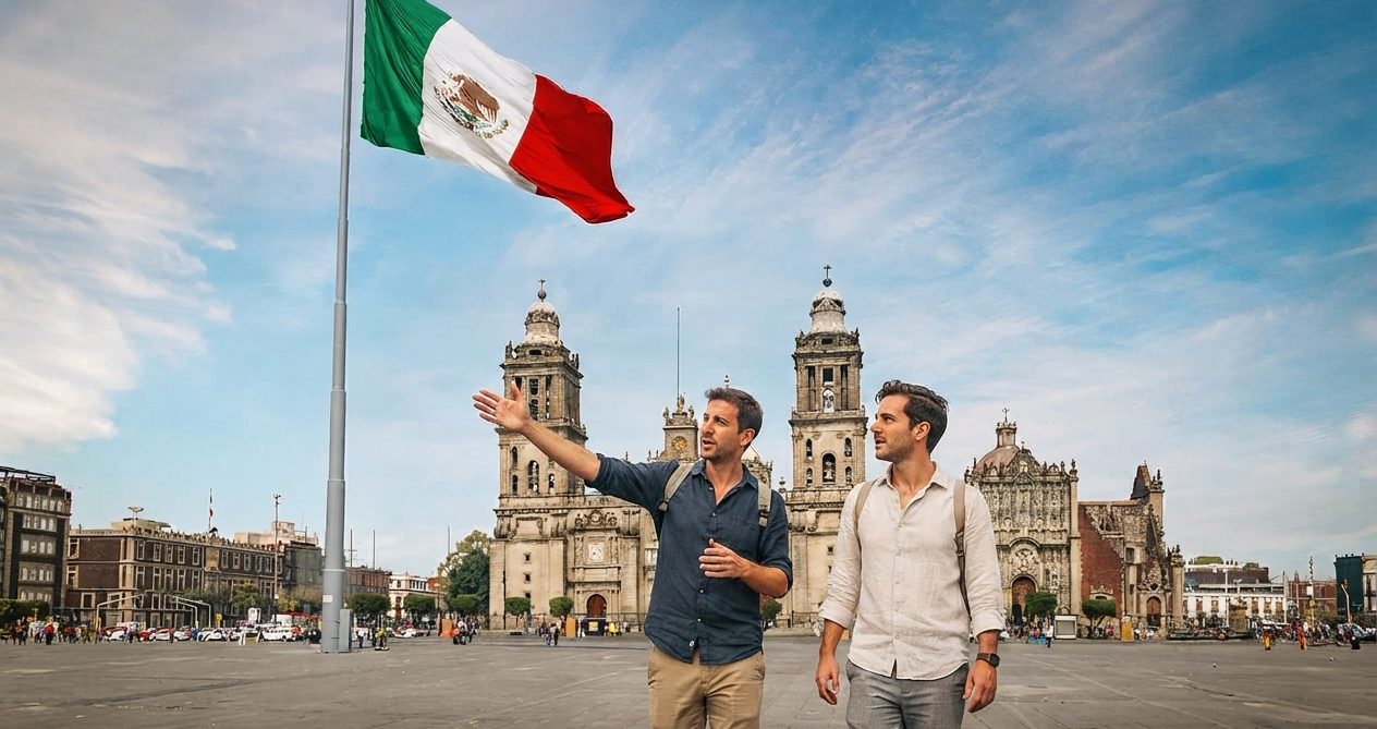 Grupo de amigos gays en un tour a las montañas